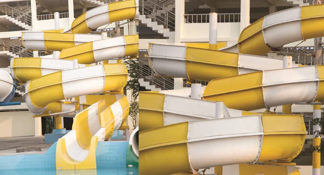 Aqua Trail - It is an open body slide where in riders slide through twists and turn.