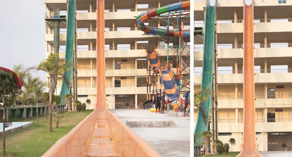 Daredevil Falls - This slide offer a daring and adventurous almost-vertical drop from a height of 60 feet.